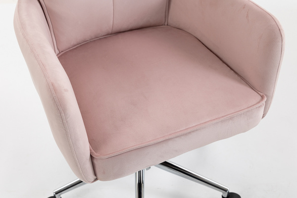 HR250K Púder Rózsaszín modern velúr szék krómozott lábbal