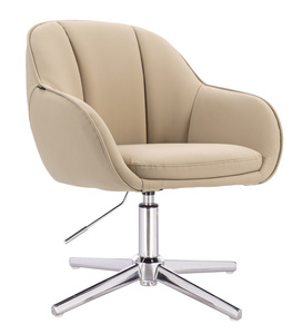 HR2055CROSS Krémszínű Modern Műbőr Szék Krómozott lábbal