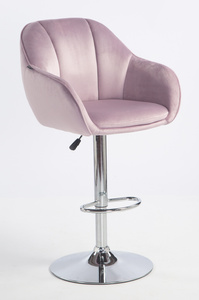 HR2055W Halványlila Modern Velúr Szék Krómozott lábbal