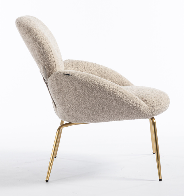 HR2045 Latte modern boucle szék arany lábbal