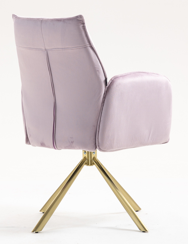 HR280 CSILLAGLÁB Halványlila Modern Velúr Szék Arany lábbal