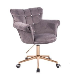 HR804CK Grafit modern velúr szék arany lábbal