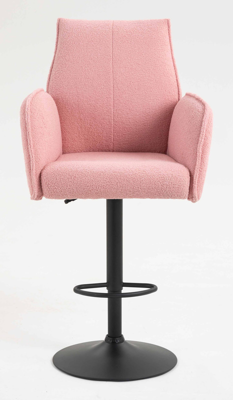 HR280W Púder Rózsaszín modern boucle szék fekete lábbal