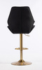 HR350W Fekete modern velúr szék arany lábbal