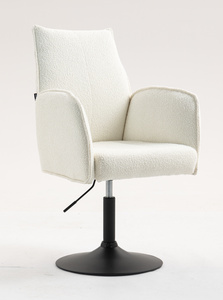 HR280N Krémszínű modern boucle szék fekete lábbal