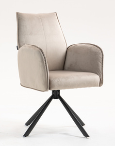 HR280 CSILLAGLÁB Latte Modern Velúr Szék Fekete lábbal