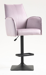 HR280KW Halványlila Modern Velúr Szék Fekete lábbal