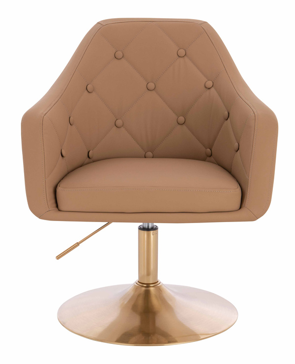 HR831N Karamell Műbőr Premium Soft szék Arany lábbal
