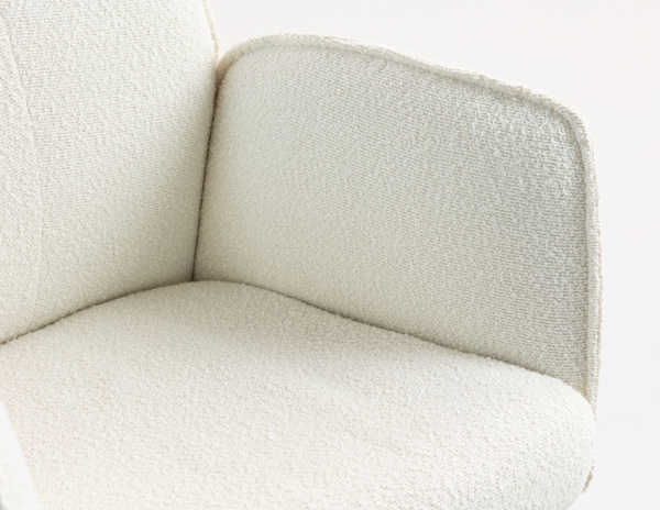 HR280W Krémszínű modern boucle szék krómozott lábbal