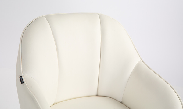 HR2055N Fehér Modern Műbőr Szék Aany lábbal