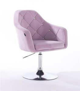 HR830 Halványlila Modern Velúr Szék Krómozott lábbal
