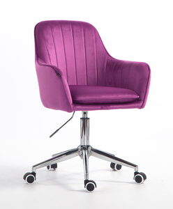 HR2022K Fukszia modern velúr szék krómozott lábbal