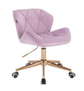 HR111K Halványlila modern velúr szék arany lábbal