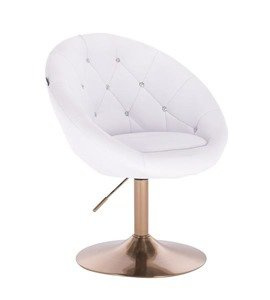 HC8516CN Fehér modern műbőr szék arany lábbal