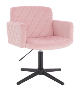 HR802CROSS Púder Rózsaszín Modern Velúr Szék Fekete lábbal