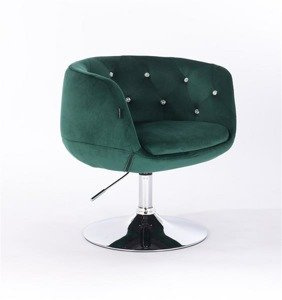 HR333N Sötétzöld velur modern szék krómozott lábbal