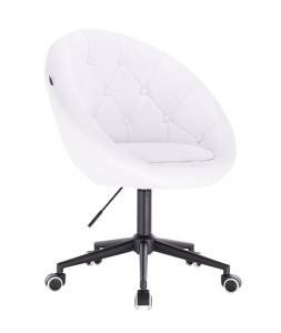 HC8516K Fehér modern műbőr szék fekete lábbal