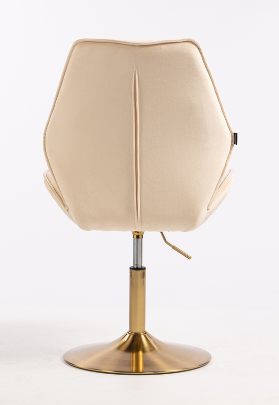 HR350N Krémszínű modern velúr szék arany lábbal