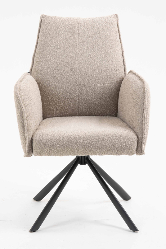 HR280 CSILLAGLÁB Latte modern boucle szék fekete lábbal