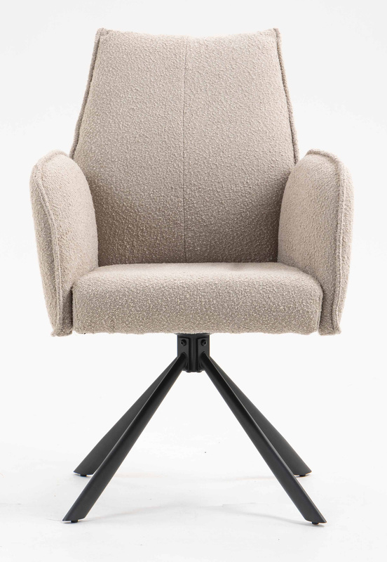HR280 CSILLAGLÁB Latte modern boucle szék fekete lábbal