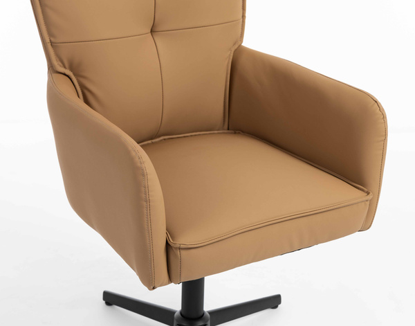 HR250CROSS Karamell Színű Prémium Soft Műbőr Szék Fekete Lábbal