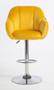 HR2055W Sárga Modern Velúr Szék Krómozott lábbal