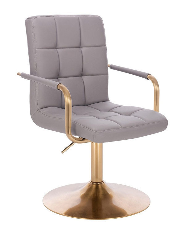 HC1015NP Szürke modern műbőr szék arany lábbal