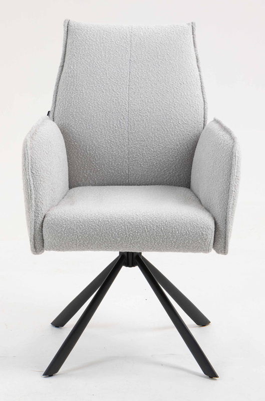 HR280 CSILLAGLÁB Szürke modern boucle szék fekete lábbal