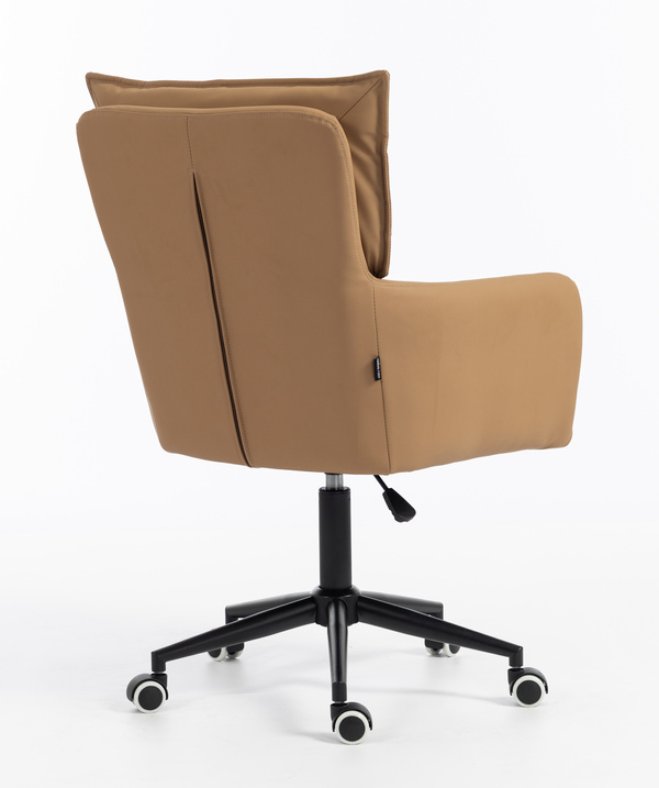 HR250K Karamell Színű Prémium Soft Műbőr Szék Fekete Lábbal