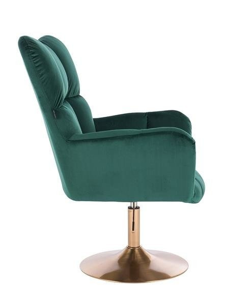 HR650N Sötétzöld modern velúr szék arany lábbal