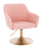 HC190N  Rózsaszín Modern Műbőr Szék Arany lábbal