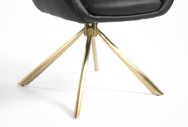 HR2055 CSILLAGLÁB Fekete Modern Műbőr Szék Aany lábbal