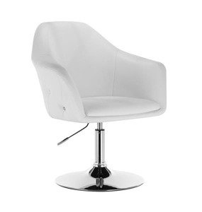 HC547N Fehér modern műbőr szék krómozott lábbal