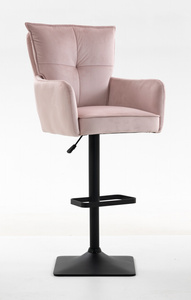 HR250KW Púder Rózsaszín modern velúr szék fekete lábbal