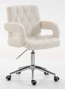 HR8404K Krémszínű Boucle szék krómozott lábbal