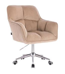 HR550K Latte modern velúr szék krómozott lábbal