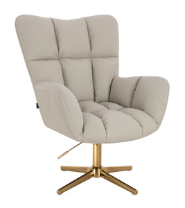 HR650CROSS Ecru Műbőr Premium Soft szék arany lábbal