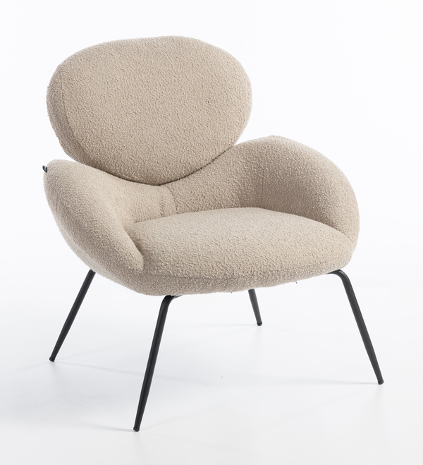 HR2045 Latte modern boucle szék fekete lábbal