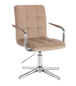 HR1015PCROSS Latte modern velúr szék krómozott lábbal