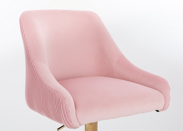 HR920KW Púder Rózsaszín Modern Velúr Szék Arany lábbal