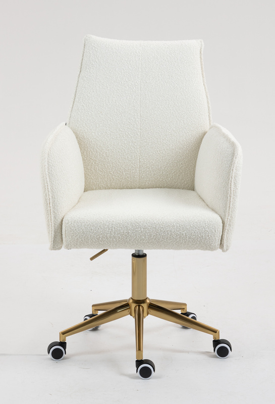 HR280K Krémszínű modern boucle szék arany lábbal