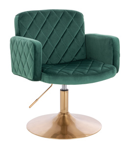HR802N Sötétzöld Modern Velúr Szék Arany lábbal