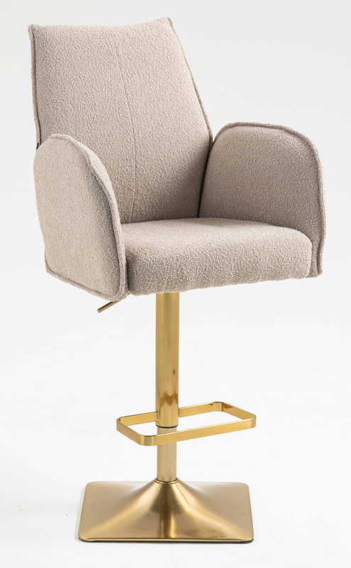 HR280KW Latte modern boucle szék arany lábbal