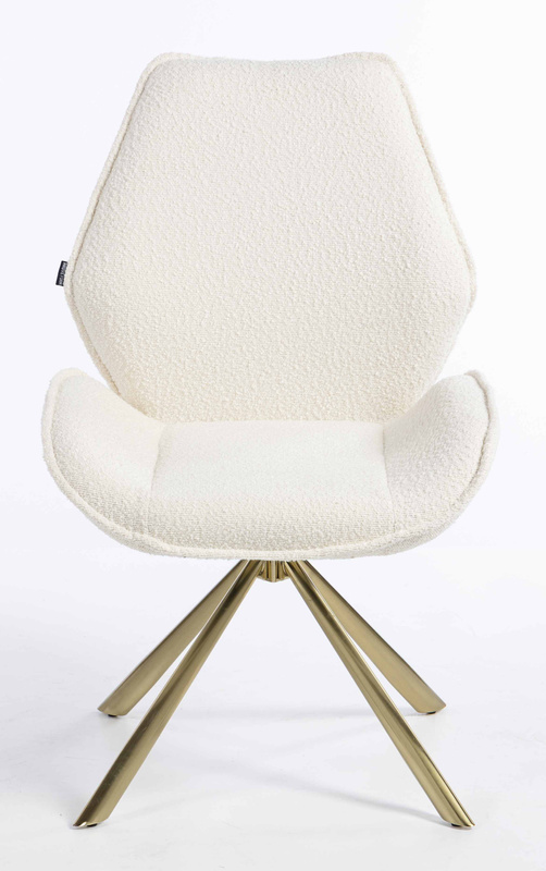 HR350 CSILLAGLÁB Krémszínű modern boucle szék arany lábbal