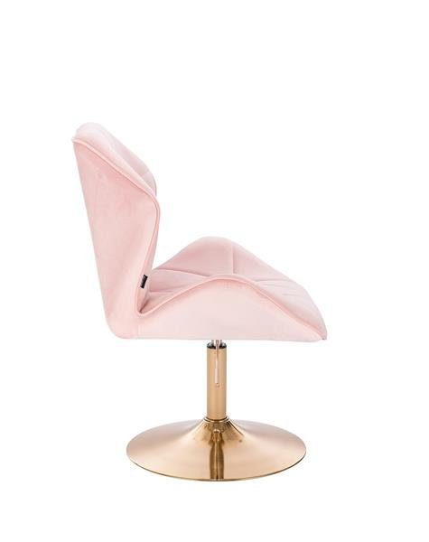 HR212 Púderrózsaszín modern velúr szék arany lábbal
