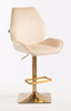 HR350KW Krémszínű modern velúr szék arany lábbal