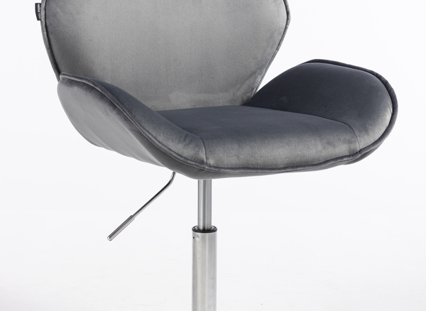 HR350N Grafit modern velúr szék krómozott lábbal