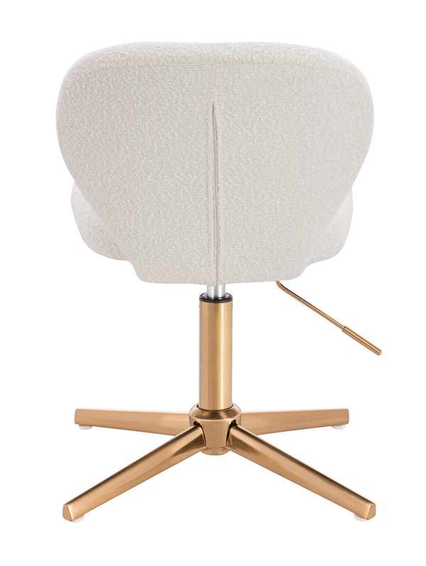 HR193CROSS Krémszínű modern boucle  szék arany lábbal