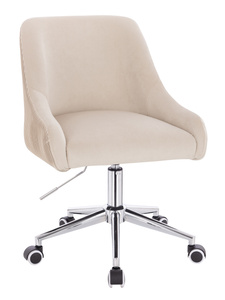 HR920K Krémszínű Modern Velúr Szék Krómozott lábbal
