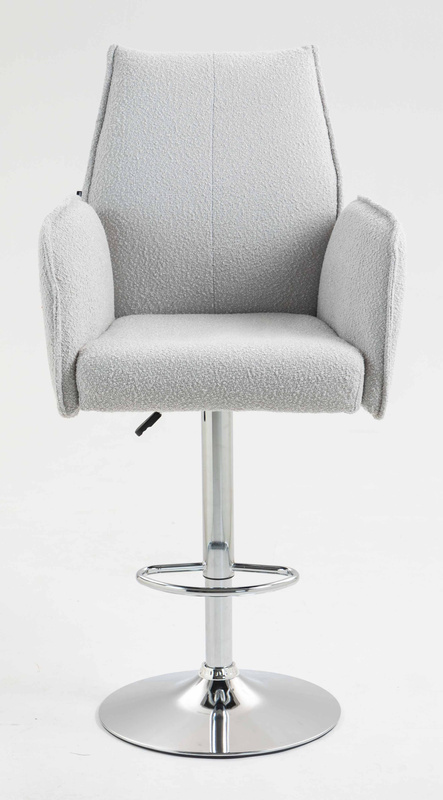 HR280W Szürke modern boucle szék krómozott lábbal